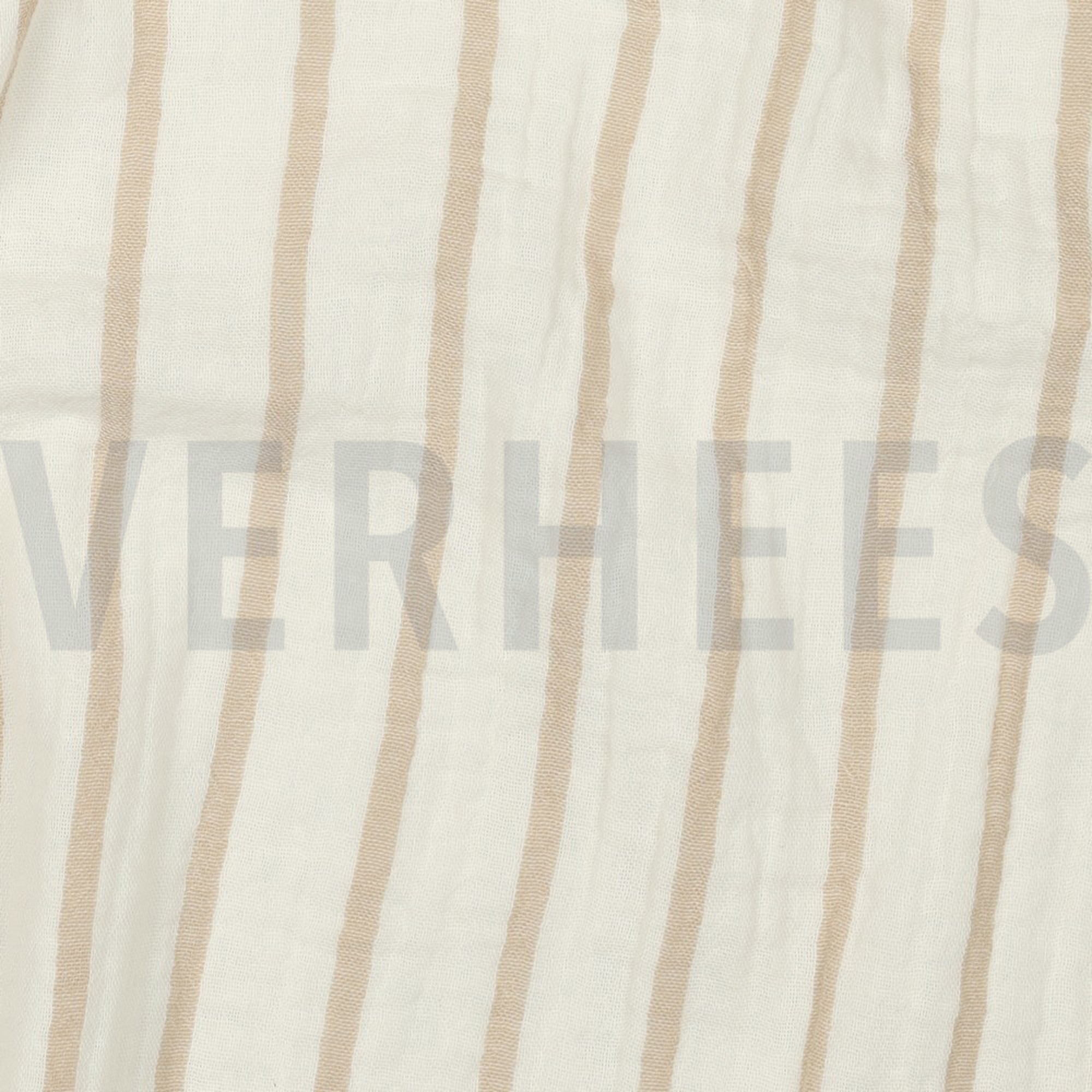 DOUBLE GAUZE GARENGEVERFD STREPEN BEIGE (high resolution) #2