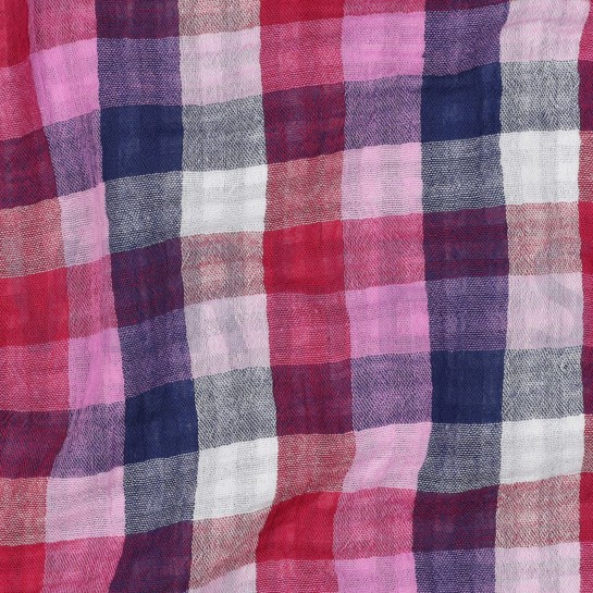 MUSSELIN DOPPELSEITIG KAROS LILA/MARINEBLAU #7