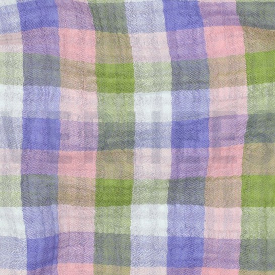 MUSSELIN DOPPELSEITIG KAROS HELLROSA/LAVENDEL #7