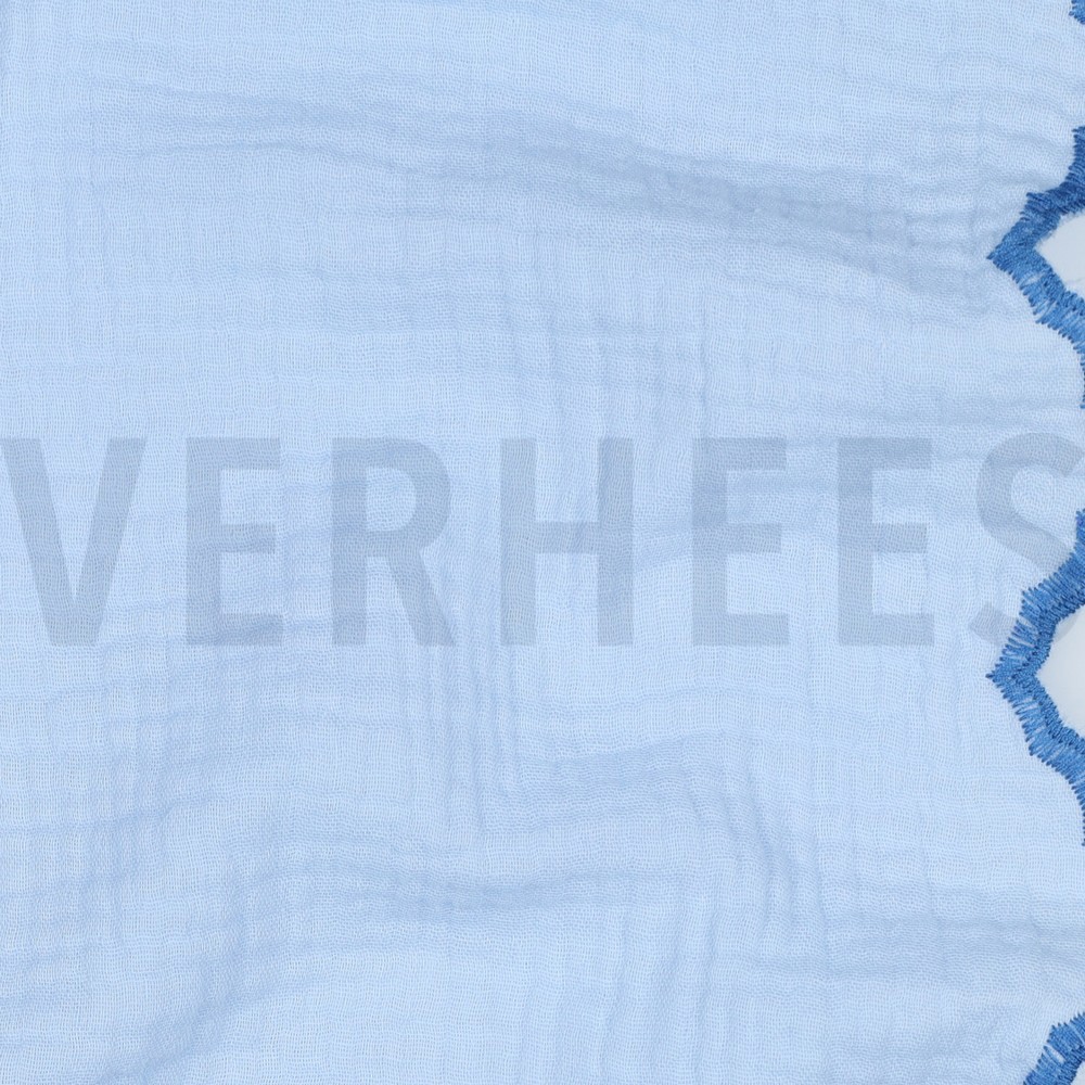 DOUBLE GAUZE TWO-SIDE SCALLOP LIGHT BLUE #7