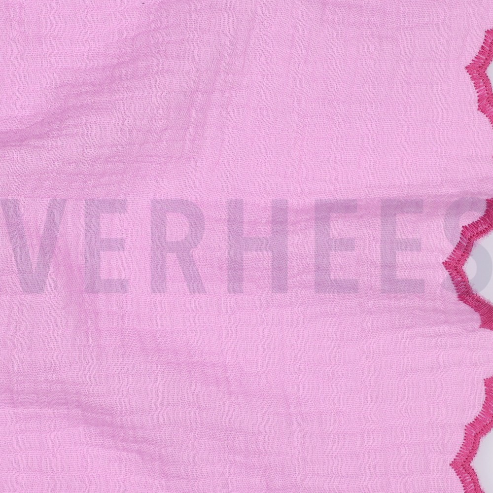 DOUBLE GAUZE TWO-SIDE SCALLOP LIGHT PINK #7