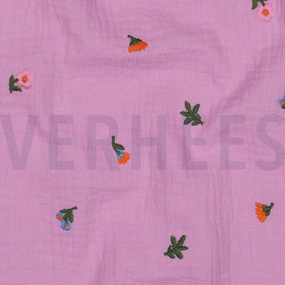 DOUBLE GAUZE EMBROIDERY BLOEMEN LICHTROZE #7