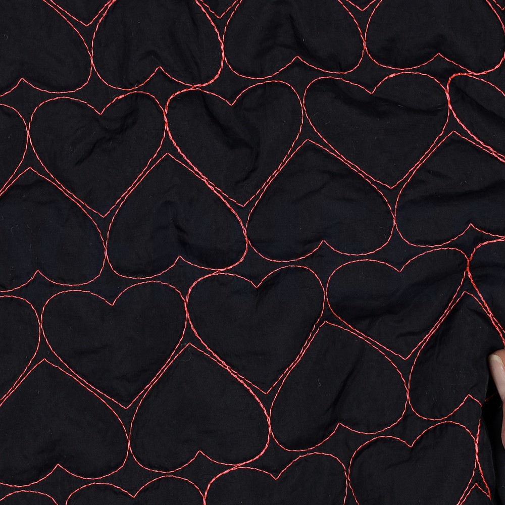 STEPPED EMBROIDERY NEON HEARTS NAVY/PINK NEON #7