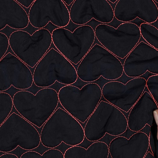 STEPPSTOFF STICKEREI NEON HERZEN MARINEBLAU/NEONROSA #7