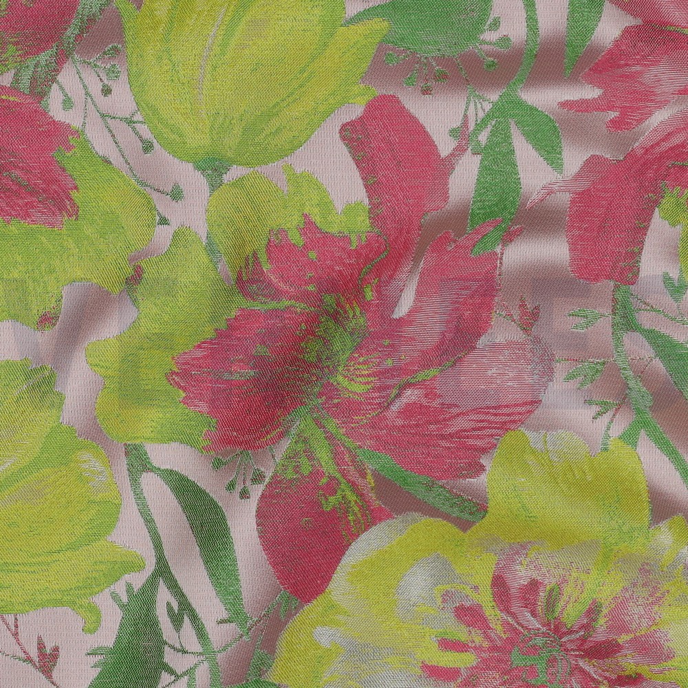 JACQUARD FLOWERS PINK/YELLOW #7