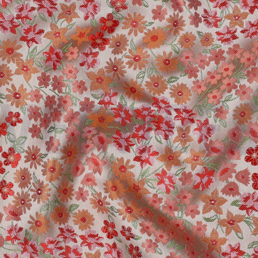 JACQUARD KLEINE BLOEMEN LICHTROZE #7