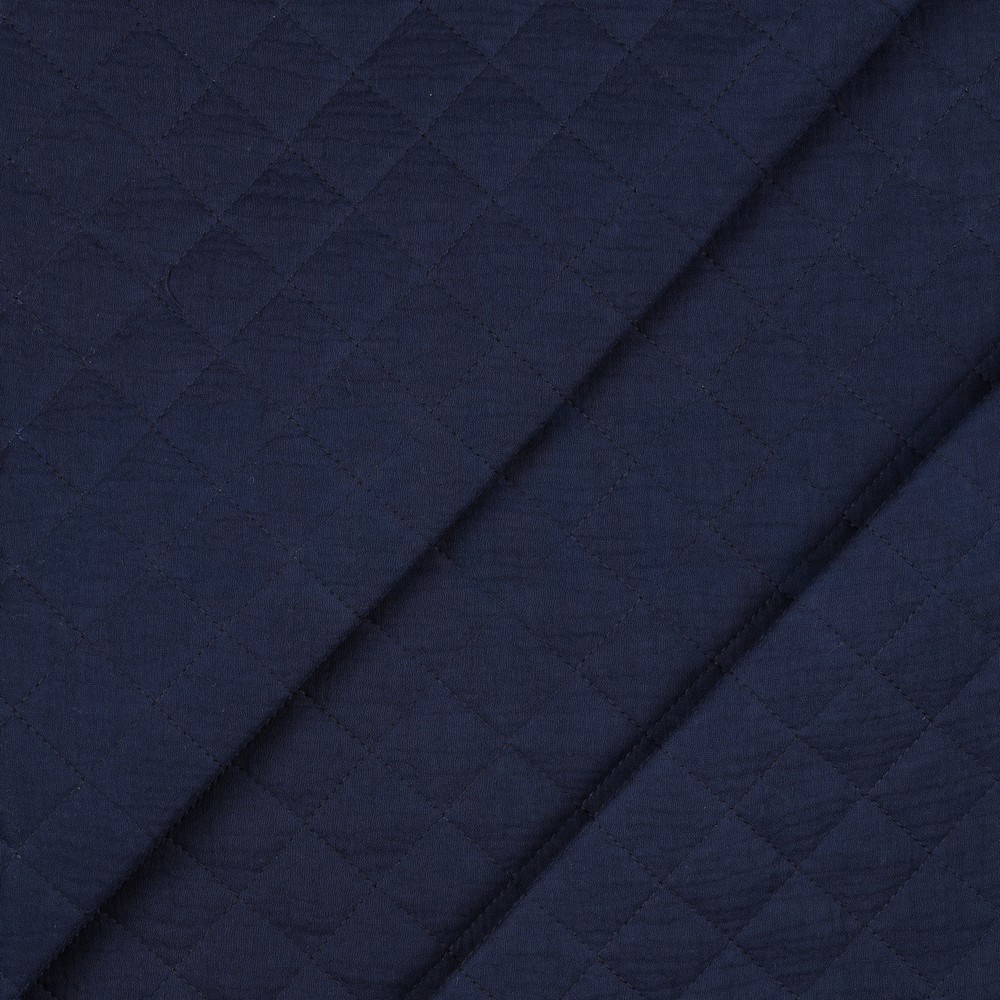 DOUBLE GAZE DE COTON QUILT BLEU MARINE #7