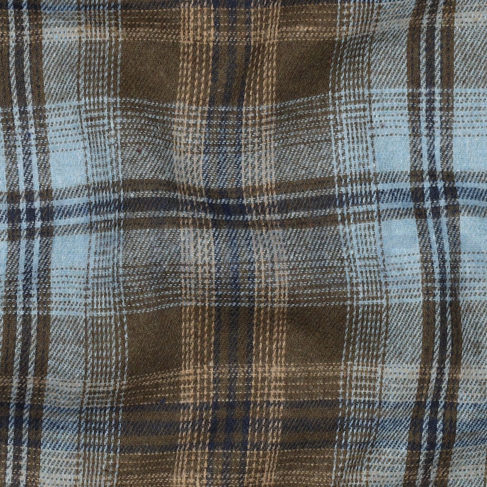 GEBORSTELDE MANTELSTOF GARENGEVERFD RUITEN BLAUW #7