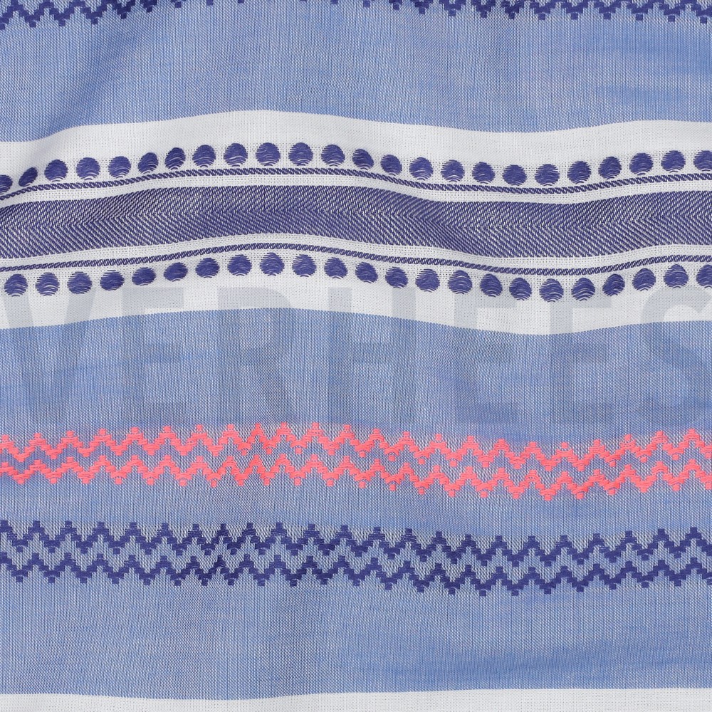 COTON TEINT ET FIL JACQUARD NÉON BLEU CLAIR #7