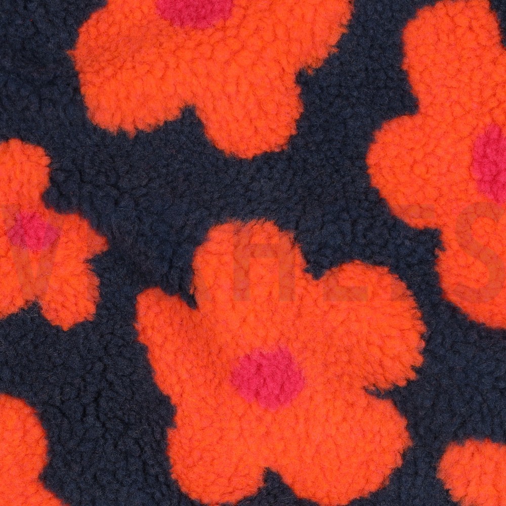 TEDDY JACQUARD BLOEMEN MARINEBLAUW #7
