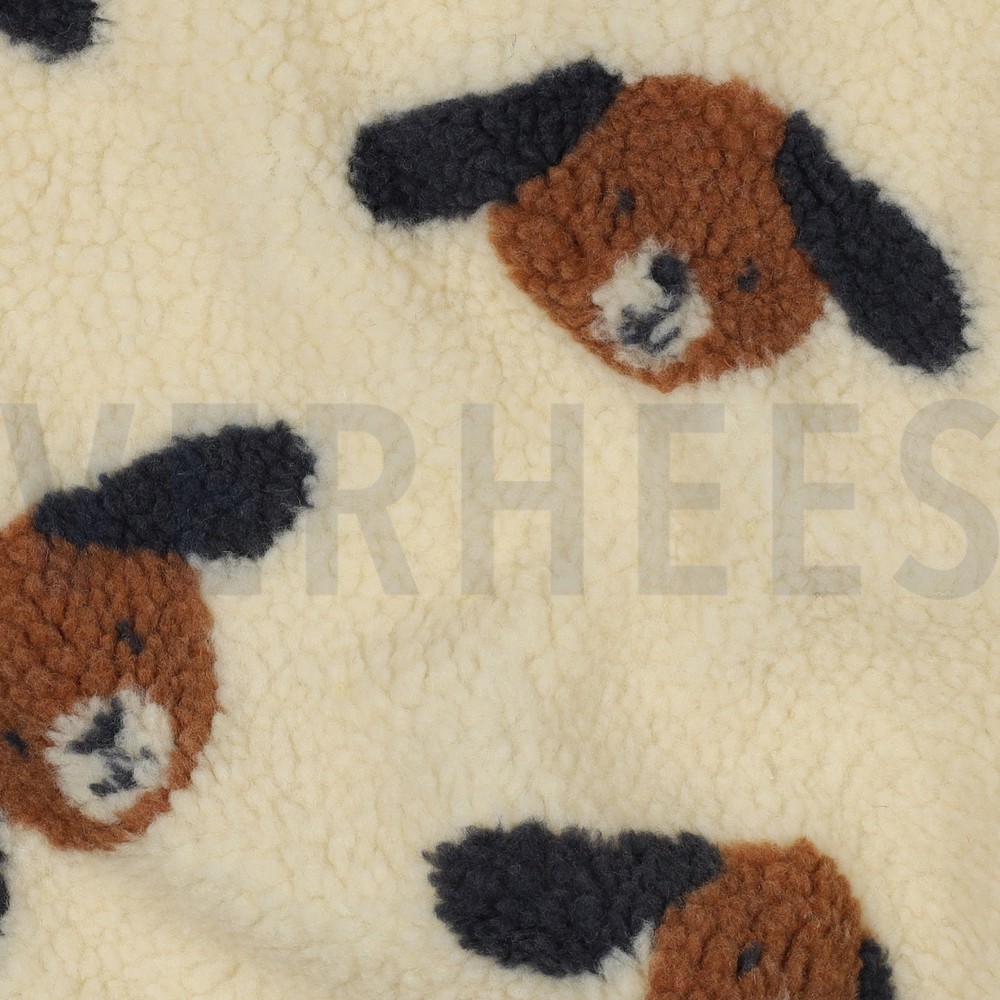 TEDDY JACQUARD DOGS BEIGE/BROWN #7