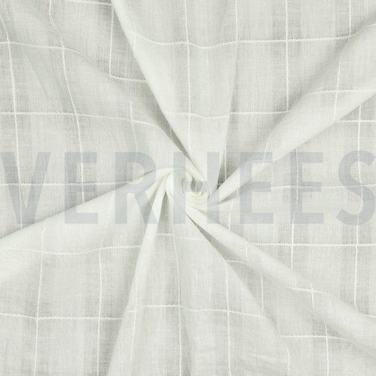BAUMWOLLE VOILE DOBBY GEBROCHEN WEISS #7