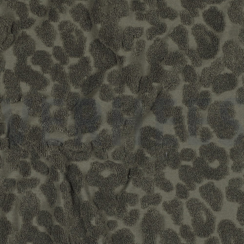COTTON TOWELLING KNIT ANIMAL SKIN DARK GREEN #7