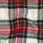 BAUMWOLLE GARNGEFÄRBT ANGERAUT KAROS ECRU/ROT (thumbnail) #2