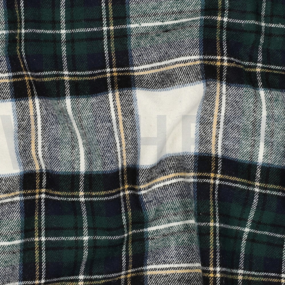 COTTON YARN DYED BRUSHED CHECKS ECRU/NAVY #7
