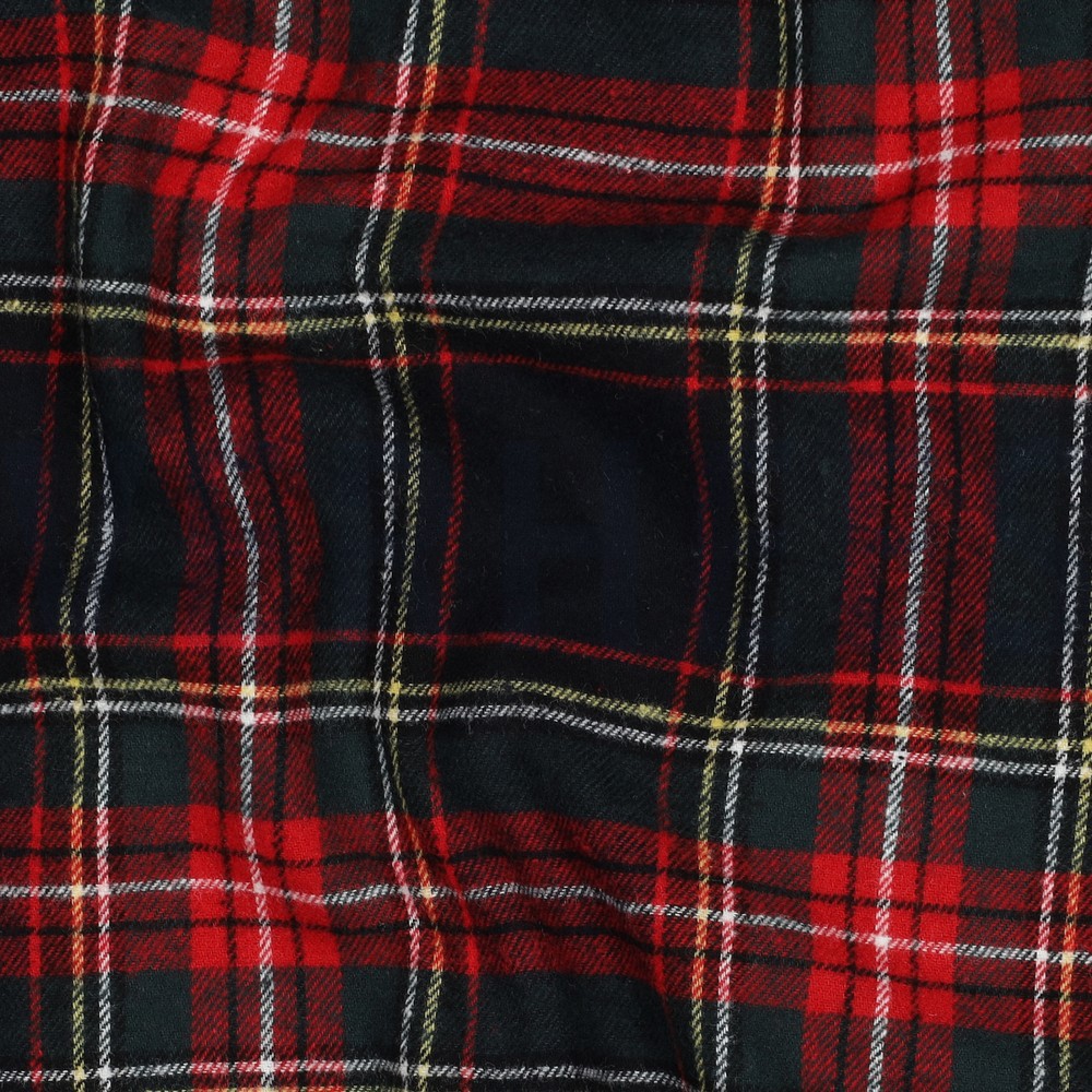 COTTON YARN DYED BRUSHED CHECKS NAVY/RED #7