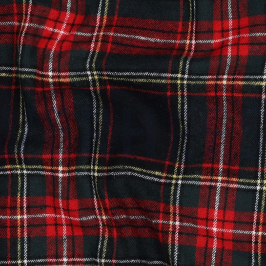 KATOEN GARENGEVERFD GEBORSTELDE RUITEN DONKERBLAUW/ROOD #7