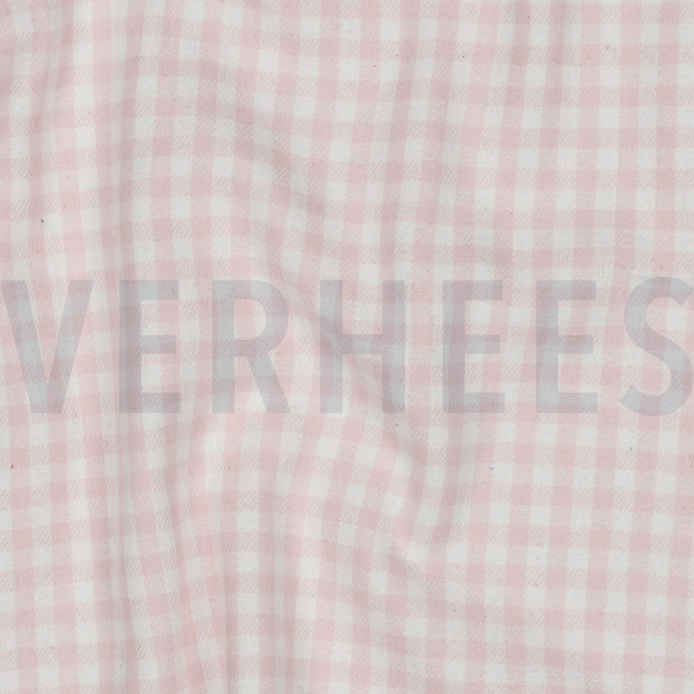 COTTON YARN DYED BRUSHED CHECKS LIGHT ROSE #7