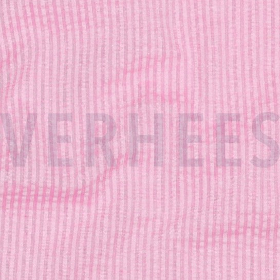 COTTON SEERSUCKER YARN DYED STRIPES PINK #7