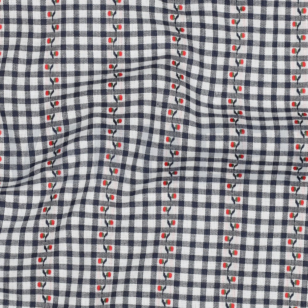 COTON JACQUARD FLEURS BLEU MARINE #7