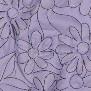 KATOEN GEWATTEERD BLOEMEN LAVENDEL (thumbnail) #2