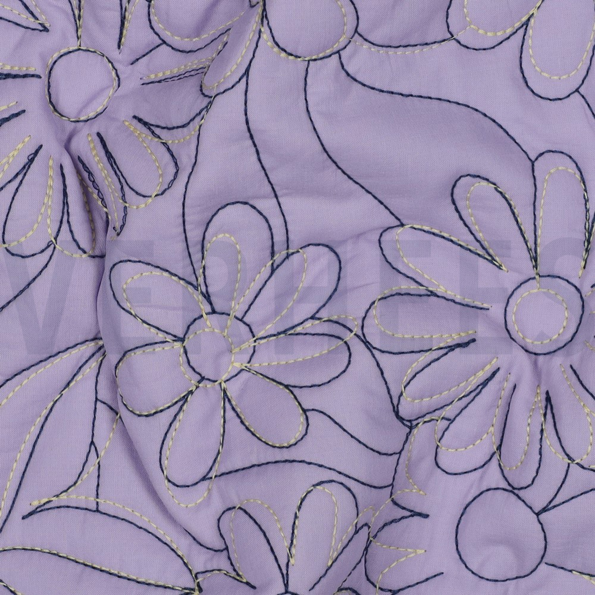 KATOEN GEWATTEERD BLOEMEN LAVENDEL (high resolution) #2