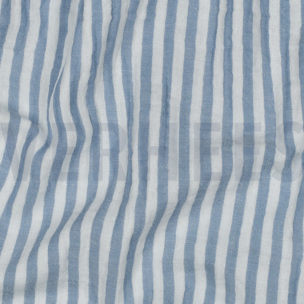 DOUBLE GAUZE YARN DYED STRIPES BLUE #7