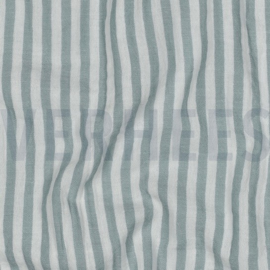 MUSSELIN GARNGEFÄRBT STREIFEN SALBEI #7
