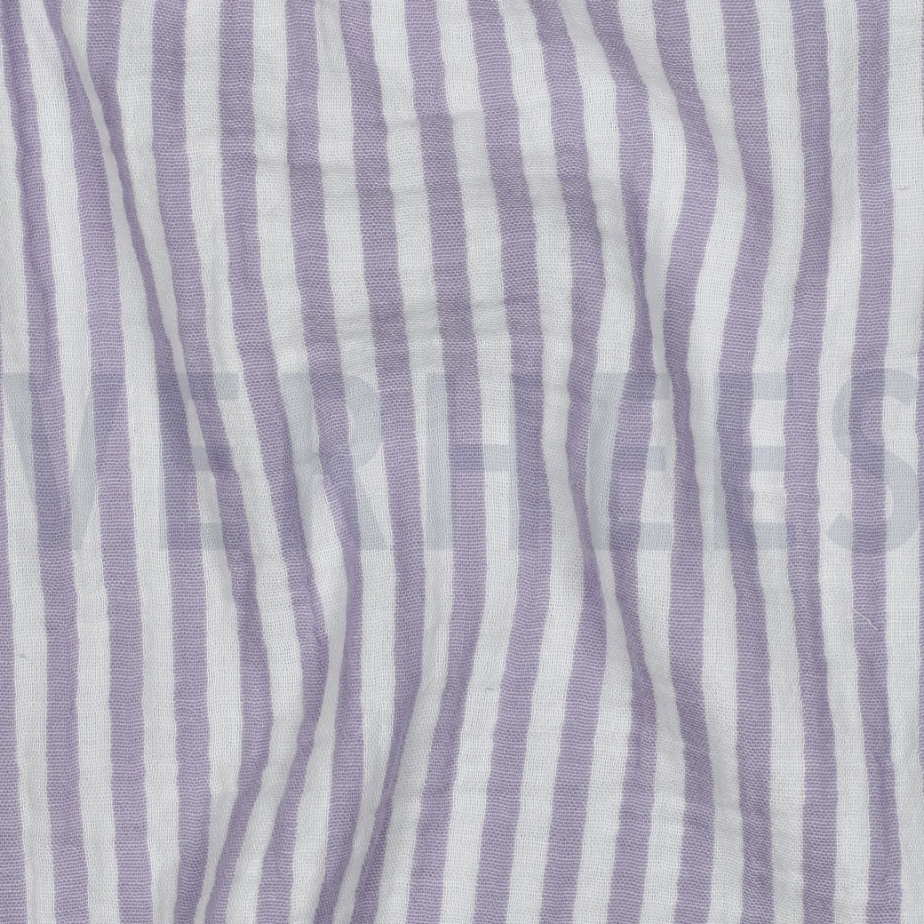 DOUBLE GAUZE YARN DYED STRIPES PURPLE #7