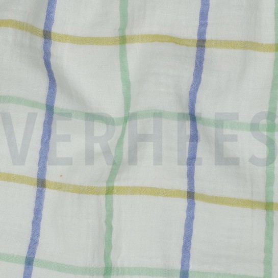 MUSSELIN GARNGEFÄRBT KAROS GRÜN #7