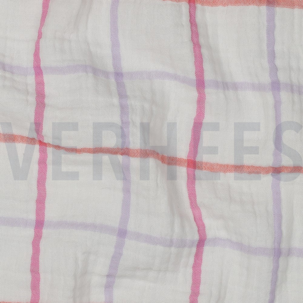 DOUBLE GAUZE YARN DYED CHECKS LAVENDER #7