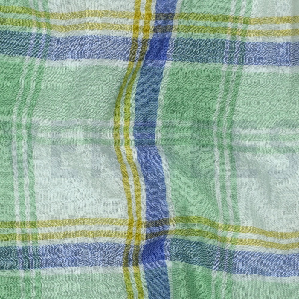DOUBLE GAUZE GARENGEVERFD RUITEN GROEN #7