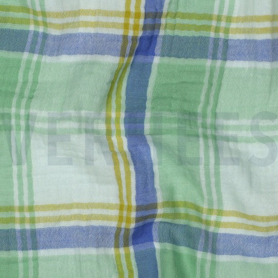 DOUBLE GAUZE YARN DYED CHECKS GREEN #7