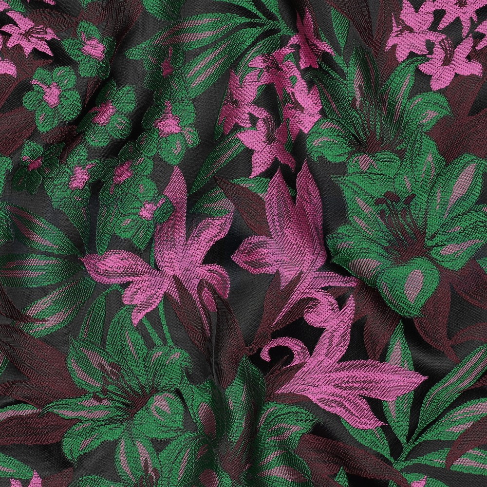 JACQUARD BLOEMEN DONKERGROEN #7