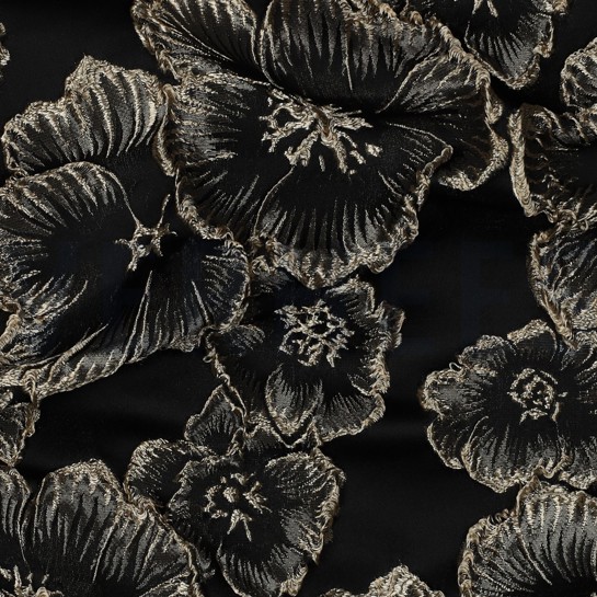 JACQUARD BLOEMEN ZWART #7