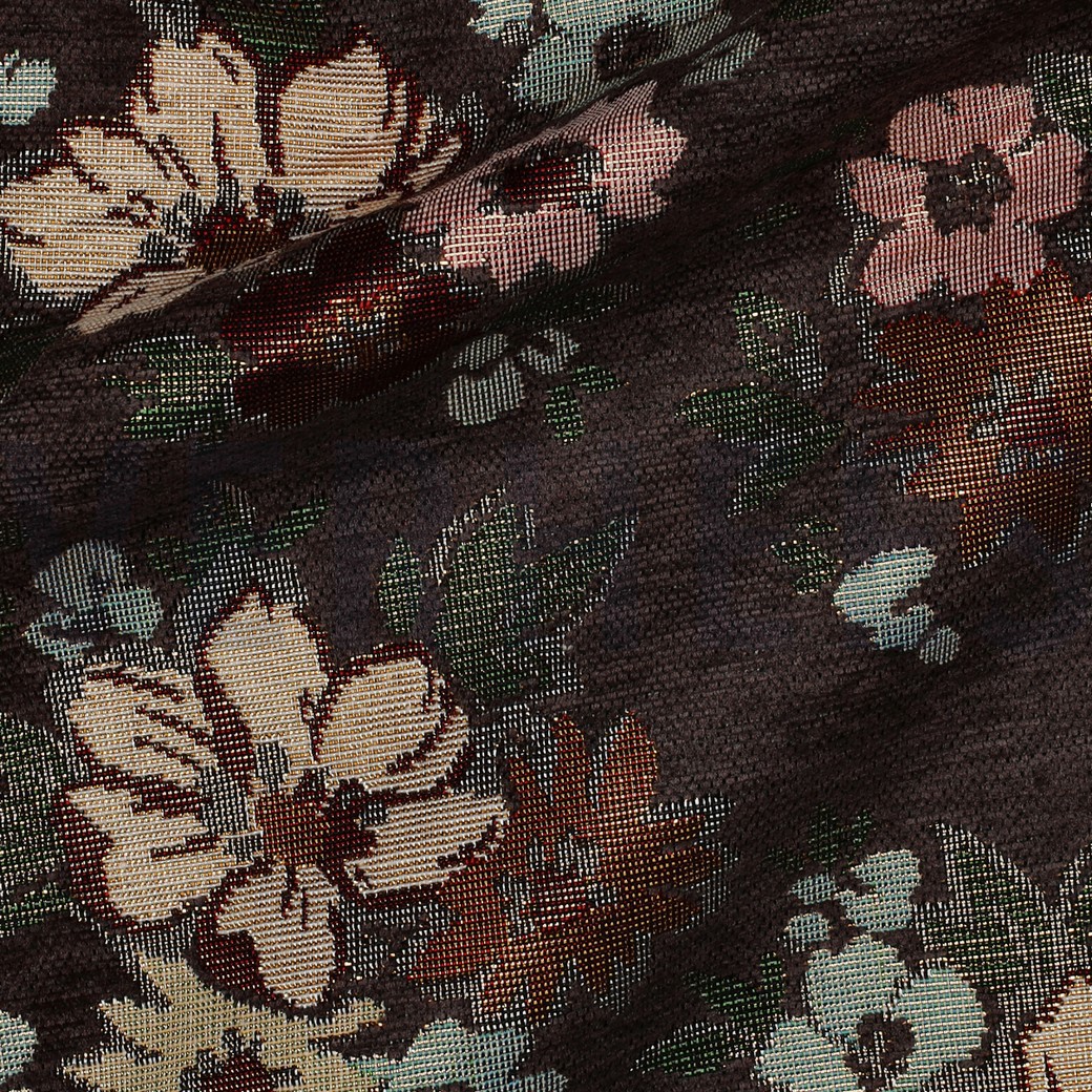 GOBELIN CHENILLE FLEURS BRUN #7