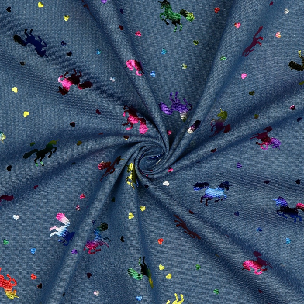 JEANS FOIL UNICORNS BLEACHED #7