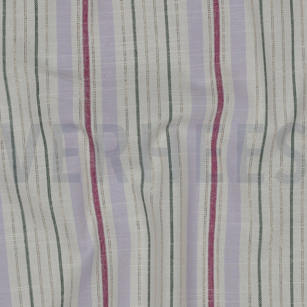 COTTON YARN DYED STRIPES LUREX LILAC #7