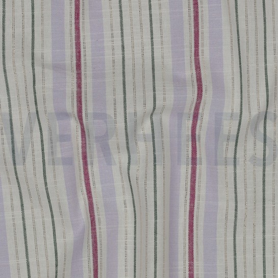 KATOEN GARENGEVERFD STREPEN LUREX LILA #7