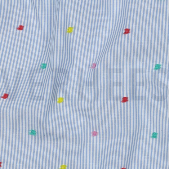 COTON RAYURES DOBBY BLEU #7