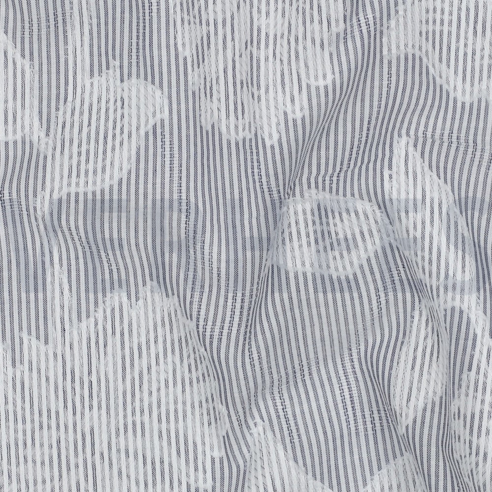 KATOEN GARENGEVERFD STREPEN JACQUARD BLOEMEN MARINEBLAUW (high resolution) #2