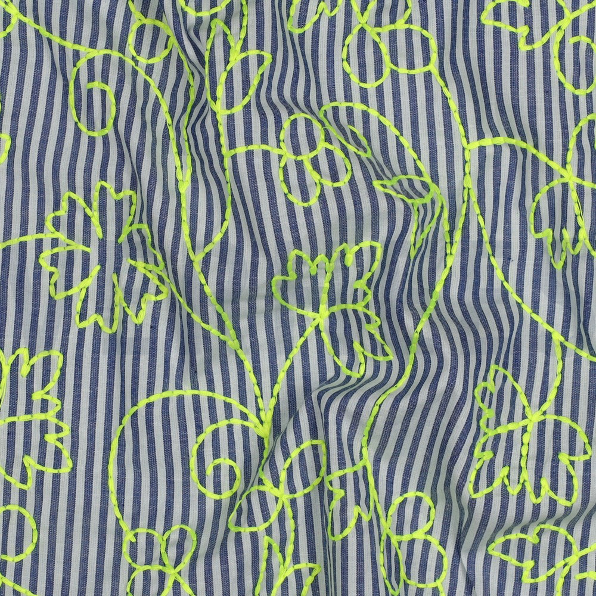 COTTON STRIPES NEON EMBROIDERY GREEN NEON (high resolution) #2