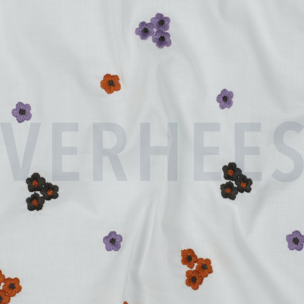 COTTON VOILE EMBROIDERY FLOWERS BRICK #7