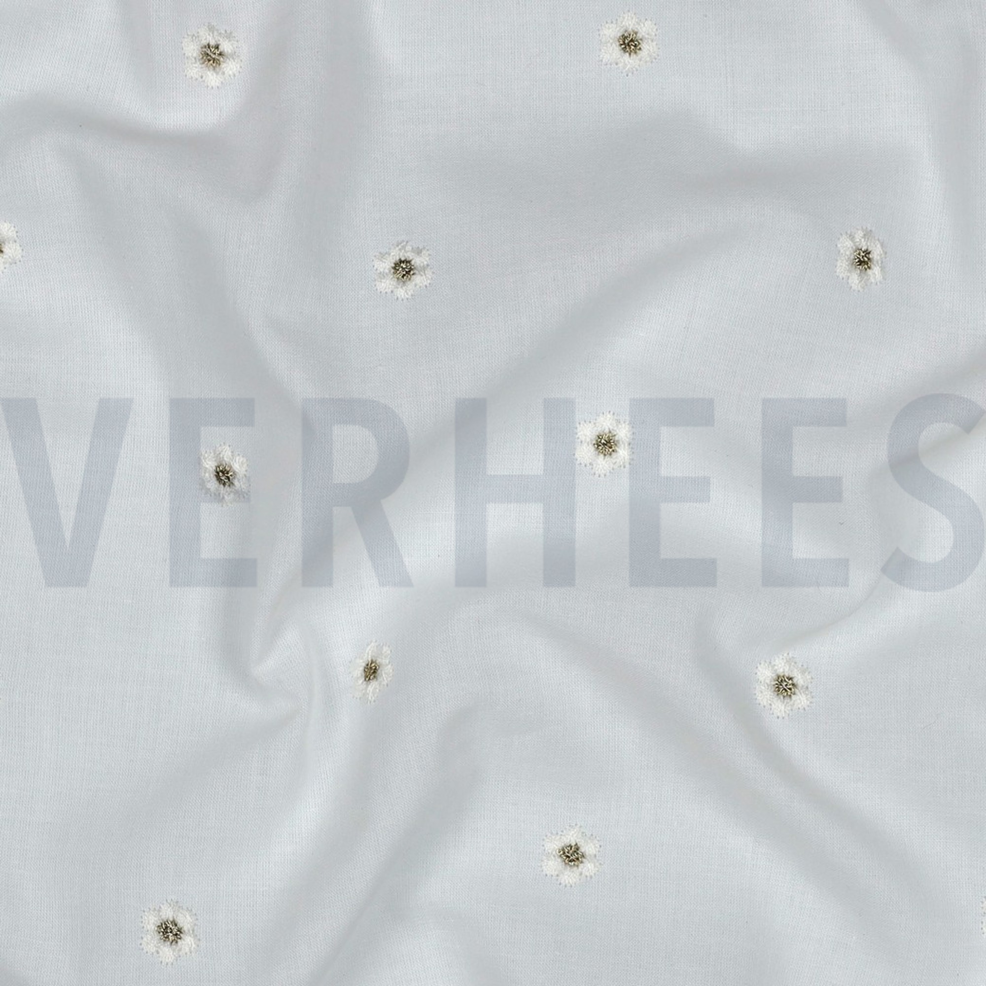 COTON VOILE BRODERIE FLEURS LUREX BLANC (high resolution) #2