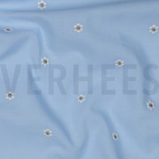 BAUMWOLLE VOILE STICKEREI LUREX BLUMEN HELLBLAU (thumbnail) #2