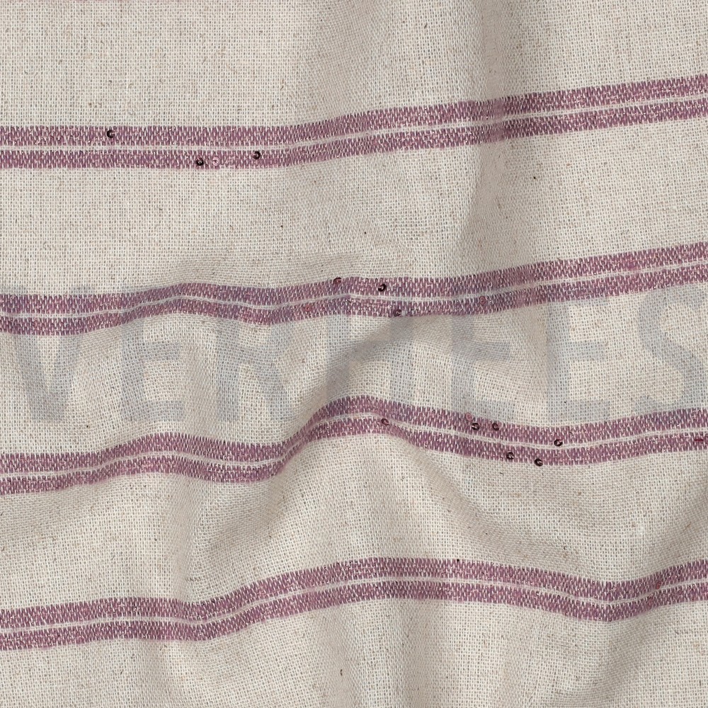 LIN RAYURES LUREX PAILLETTES ROSÉ PÂLE FONCÉ #7