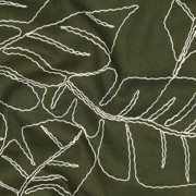 LINEN VISCOSE EMBROIDERY LEAVES FOREST GREEN (thumbnail) #2