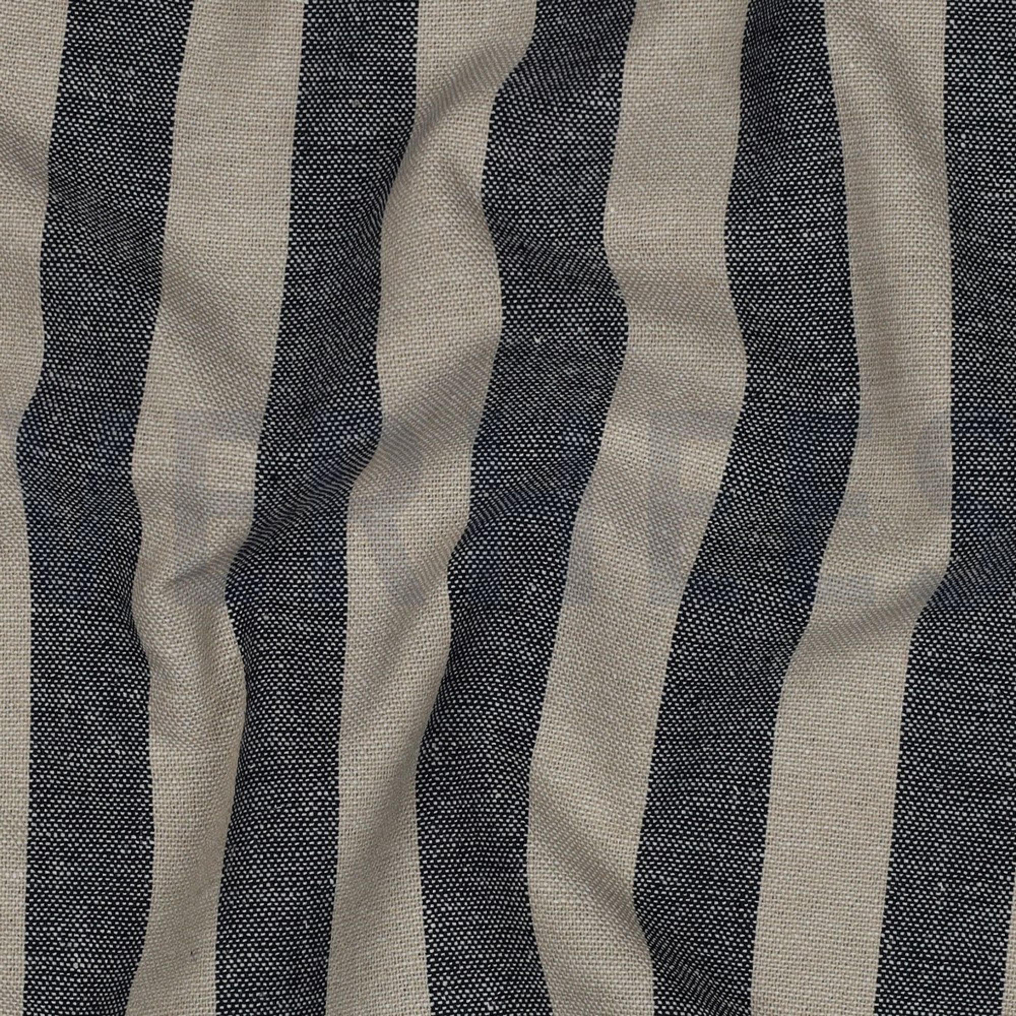 LIN VISCOSE TEINT EN FIL RAYURES BLEU MARINE (high resolution) #2