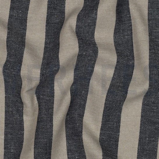 LIN VISCOSE TEINT EN FIL RAYURES BLEU MARINE #7