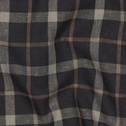 LINNEN VISCOSE GARENGEVERFD RUITEN BRUIN (thumbnail) #2